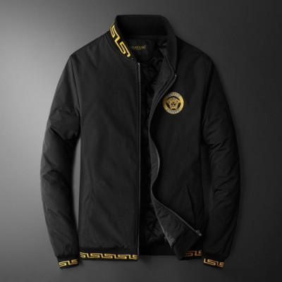 Versace 2019 Logo Mens Logo Down Jacket- 베르사체 2019 남성 로고 솜못 자켓 Ver0344x.Size(m - 4xl).블랙