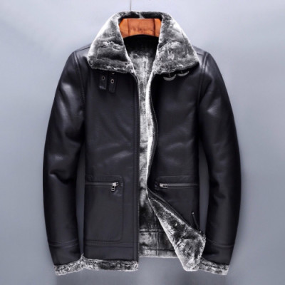 Dolce&Gabbana 2019 Mens Down Leather Jacket - 돌체앤가바나 2019 남성 다운 가죽 자켓 Dol0243x.Size(m - 3xl).블랙