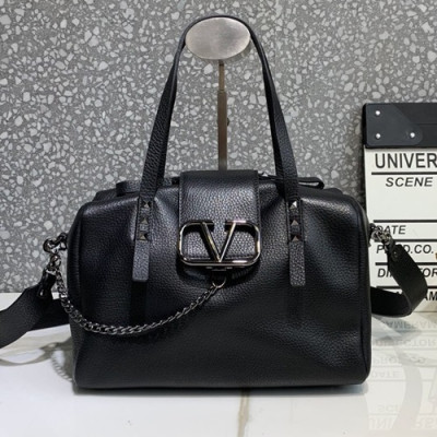 Valentino 2019 Leather Vsling Tote Shoudler Bag,26CM - 발렌티노 2019 레더 브이슬링 토트 숄더백,1968-VTB0852,26CM,블랙