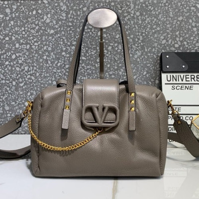 Valentino 2019 Leather Vsling Tote Shoudler Bag,26CM - 발렌티노 2019 레더 브이슬링 토트 숄더백,1968-VTB0853,26CM,그레이