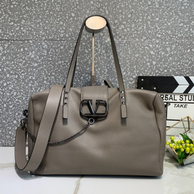 Valentino 2019 Leather Vsling Tote Shoudler Bag,35CM - 발렌티노 2019 레더 브이슬링 토트 숄더백,1966-VTB0859,35CM,그레이