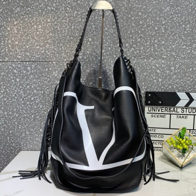 Valentino 2019 Leather Tote Shoudler Shopper Bag,44CM - 발렌티노 2019 레더 토트 숄더 쇼퍼백,1952-VTB0869,44CM,블랙