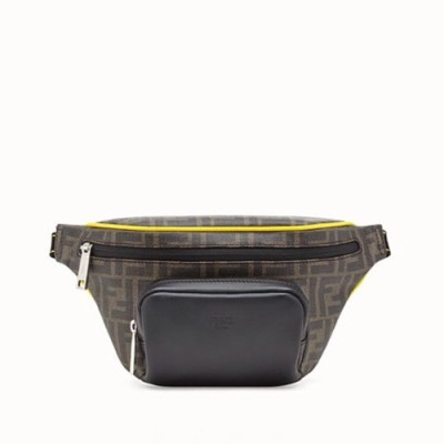 Fendi 2019 PU & Leather Belt Bag , 27cm - 펜디 2019 PU & 레더 남여공용 벨트백 ,FENB0493,27cm,브라운+블랙
