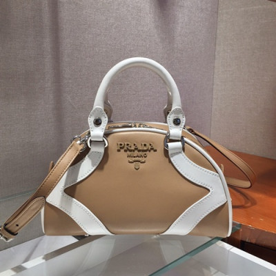 Prada 2019  Leather Tote Shoulder Bag,27cm - 프라다 2019 여성용 레더 토트 숄더백 ,1BD071-5,27cm,베이지