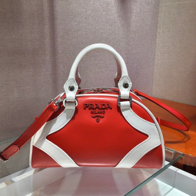 Prada 2019  Leather Tote Shoulder Bag,27cm - 프라다 2019 여성용 레더 토트 숄더백 ,1BD071-7,27cm,레드