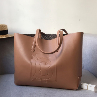 Burberry 2019 Leather TB Tote Shoulder Shopper Bag, 35cm - 버버리 2019 여성용 레더 TB 토트 숄더 쇼퍼백 ,BURB0427,35cm,브라운