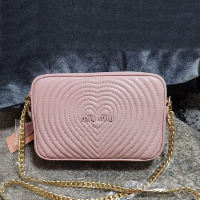 MiuMiu 2019  Matelasse  Chain Shoulder Cross Bag,20cm - 미우미우 2019 마틀라세 체인 숄더 크로스백,5BH118, MIUB0379  , 20cm,핑크