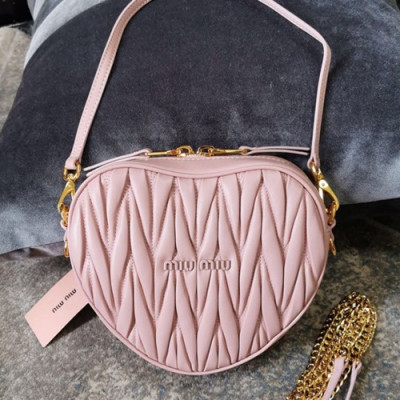 MiuMiu 2019  Matelasse  Chain Tote Shoulder Cross Bag,18cm - 미우미우 2019 마틀라세 체인 토트 숄더 크로스백,5BH166, MIUB0382  , 18cm,핑크