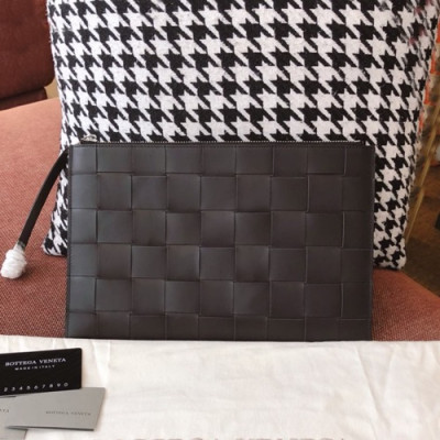 Bottega Veneta 2019 Leather Clutch Bag,30.5cm - 보테가 베네타 2019 레더 남여공용 클러치백, BVB0449,30.5cm블랙