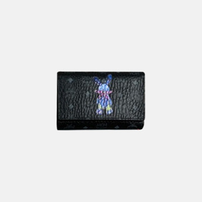 MCM 2019 Ladies PVC Canvas Wallet - 엠씨엠 2019 여성용 PVC 캔버스 중지갑 MCMB0004, 14cm,블랙