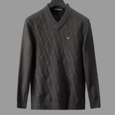 Armani 2019 Mens V-neck Wool Sweater - 알마니 2019 남성 브이넥 울 스웨터 Arm0385x.Size(m - 3xl).그레이