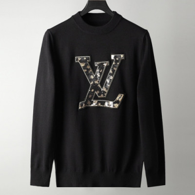 Louis vuitton 2019 Mens Basic Crew-neck Wool Sweater - 루이비통 2019 남성 베이직 크루넥 스웨터 Lou01363x.Size (m - 3xl).블랙