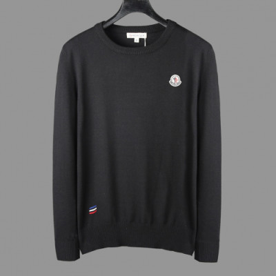 Moncler 2019 Mens Retro Logo Crew-neck Wool Sweater - 몽클레어 2019 남성 레트로 로고 크루넥 울 스웨터  Moc01077x.Size(m - 3xl).블랙