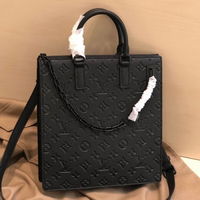 Louis Vuitton 2019 Sac Plat Tote Shoulder Shopper Bag,28cm - 루이비통 2019 삭 플라 남성용 토트 숄더 쇼퍼백 M44476,LOUB1722,28cm,블랙