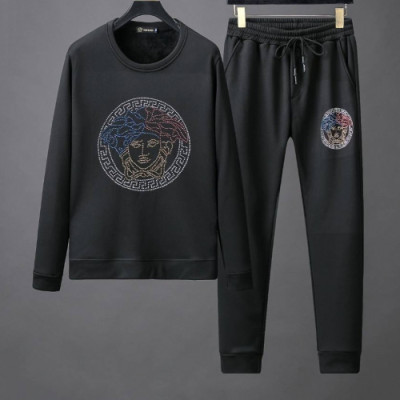 Versace 2019 Mens Logo Training Silket Clothes&Pants - 베르사체 2019 남성 로고 실켓 기모 트레이닝복&팬츠 Ver0365x.Size(m - 3xl).블랙