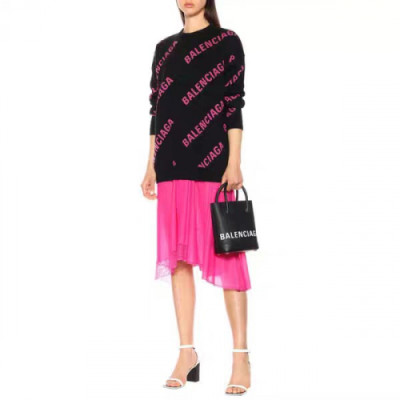 Balenciaga 2019 Womens  Logo Crew - neck  Wool Sweater - 발렌시아가 2019 여자 로고 크루넥 울 스웨터 Bal0350x.Size(s - l).블랙