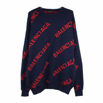 Balenciaga 2019 Womens  Logo Crew - neck  Wool Sweater - 발렌시아가 2019 여자 로고 크루넥 울 스웨터 Bal0351x.Size(s - l).네이비