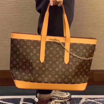 Louis Vuitton 2019 Monogram Tote Shoulder Shopper Bag,53cm - 루이비통 2019 모노그램 토트 숄더 쇼퍼백 M43883,LOUB1860 ,53cm,브라운