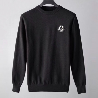 Moncler 2019 Mens Retro Logo Crew-neck Wool Sweater - 몽클레어 2019 남성 레트로 로고 크루넥 울 스웨터  Moc01102x.Size(m - 3xl).블랙