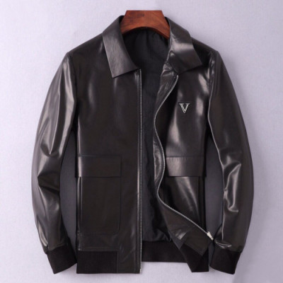 Louis vuitton 2019 Mens Logo Leather Jacket - 루이비통 2019 남성 로고 가죽 자켓 Lou01386x.Size(m - 3xl).블랙