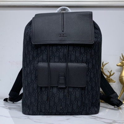 Dior 2019 Oblique Leather & Canvas Back Pack ,33/42cm - 디올 2019 오블리크 레더 & 캔버스 남여공용 백팩,DIOB0469,33/42cm,블랙