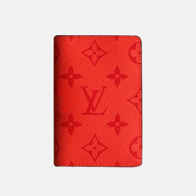 Louis Vuitton 2019 Monogram Canvas Card Purse M63145 - 루이비통 2019 모노그램 남여공용 캔버스 카드 퍼스,LOUW0360,Size(11cm),레드오렌지