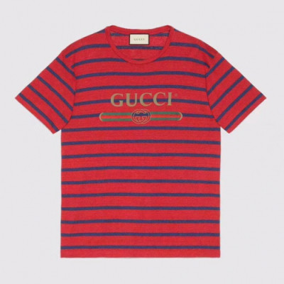 [매장판]Gucci 2019 Mm/Wm Logo Cotton Short Sleeved Tshirt - 구찌 2019 남자 로고 코튼 반팔티 Guc01631x.Size(s - 2xl).레드