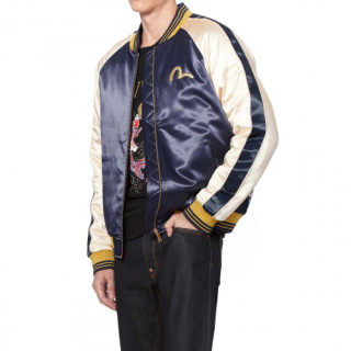 Evisu 2019 Mens Embroidery Evisukuro Casual Down Jacket - 에비수 2019 남성 자수 갈매기 캐쥬얼 솜옷 자켓 Evi0020x.Size(s - 2xl).네이비