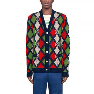 Gucci 2019 Mm/wm Logo Basic Wool Cardigan - 구찌 2019 남자 로고 베이직 울 가디건 Guc01633x.Size(s - xl).그린
