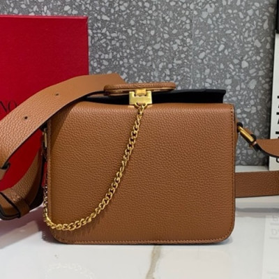 Valentino 2019 Leather Shoudler Bag,19CM - 발렌티노 2019 레더 숄더백,1957-VTB0897,19CM,브라운