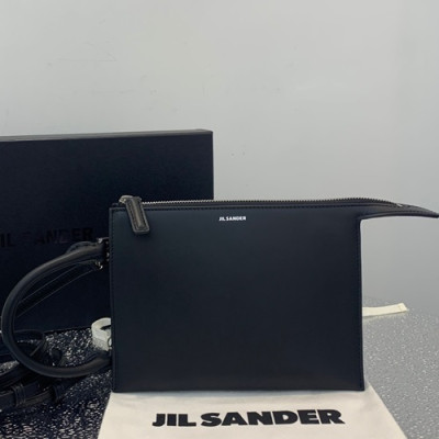 Jil Sander 2019 Tootie Leather Clutch Bag / Tote Shoulder Bag,23cm - 질샌더 2019 투티 여성용 레더 클러치백 / 토트 숄더백 JILB0007,23cm,블랙