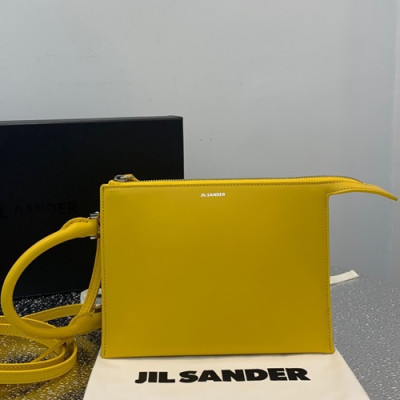 Jil Sander 2019 Tootie Leather Clutch Bag / Tote Shoulder Bag,23cm - 질샌더 2019 투티 여성용 레더 클러치백 / 토트 숄더백 JILB0009,23cm,옐로우