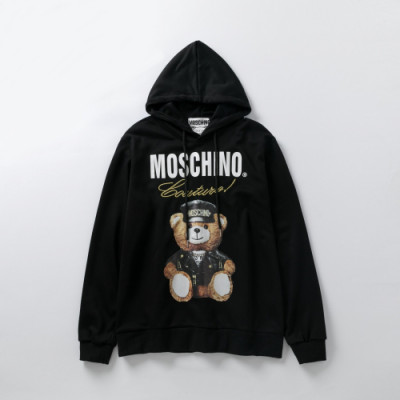 Moschino 2019 Mm/Wm Logo Teddy Cotton Hood Tee - 모스키노 2019 남자 로고 테디 코튼 후드티 Mos0039x.Size(m - 2xl).블랙
