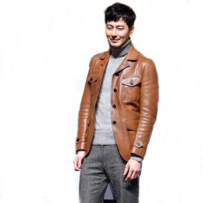 Burberry 2019 Mens Casual Leather Jacket - 버버리 2019 남성 캐쥬얼 가죽 자켓 Bur01472x.Size(l - 4xl).브라운