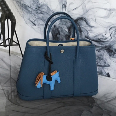 Hermes 2019 Garden Party Leather Tote Bag ,30cm - 에르메스 2019 가든파티 레더 여성용 토트백 HERB0776,30cm,블루