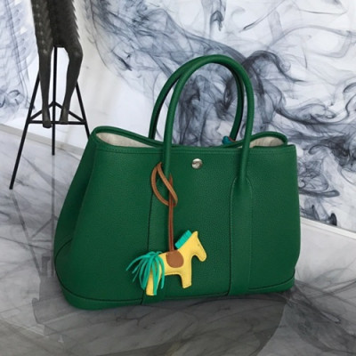 Hermes 2019 Garden Party Leather Tote Bag ,30cm - 에르메스 2019 가든파티 레더 여성용 토트백 HERB0779,30cm,그린