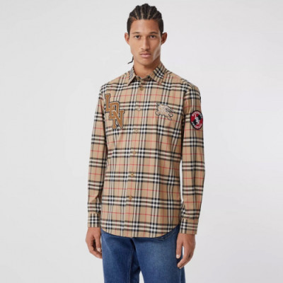 Burberry 2019 Mens Vintage Logo Cotton shirt - 버버리 2019 남성 빈티지 로고 코튼 셔츠 Bur01487x.Size(m - 3xl).카멜