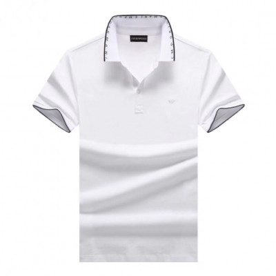 Armani 2019 Mens Logo Cotton Short Sleeved Tshirt- 알마니 2019 남성 로고 코튼 반팔티 Arm0419.Size(m - 3xl).화이트