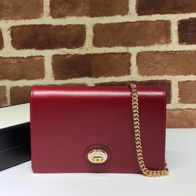 Gucci 2019 Leather Chain Shoulder Bag,20CM - 구찌 2019 여성용 레더 체인 숄더백 ,GUB0864,20cm,레드