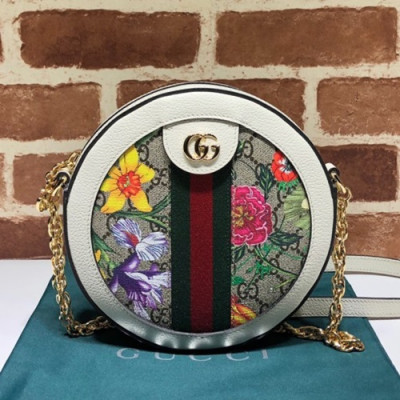 Gucci 2019 GG Ophidia Mini Round Women Shoulder Bag,18CM - 구찌 2019 GG 오피디아 미니 라운드 여성용 숄더백 550618,GUB0873,18CM,화이트
