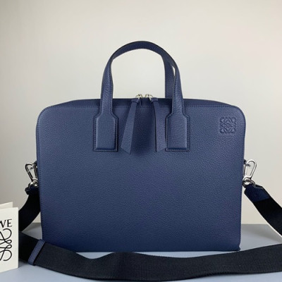Loewe 2019 Leather Mens Business,38CM - 로에베 2019 남성용 레더 서류가방 ,LOEB0386, 38CM, 블루