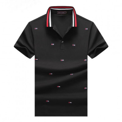 Tommy  2019 Mens Logo Cotton Polo Short Sleeved Tshirt - 토미 2019 남성 로고 코튼 폴로 반팔티 Tomy0011x.Size(m - 3xl).블랙