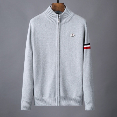 Moncler 2019 Mens Retro Logo Zip-up Wool Sweater - 몽클레어 2019 남성 레트로 로고 집업 울 스웨터  Moc01136x.Size(m - 3xl).그레이