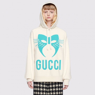 Gucci 2019 Mm/Wm Logo Glitter Cotton Hood Tee - 구찌 2019 남자 로고 글리터 코튼 후드티 Guc01677x.Size(xs - l).아이보리