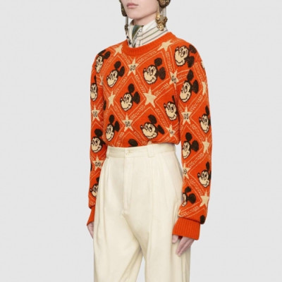 Gucci 2019 Mm/Wm Casual Wool Crest -neck Sweater - 구찌 2019 여자 캐쥬얼 크레스트넥 울 스웨터 Guc01685x.Size(s - l).레드