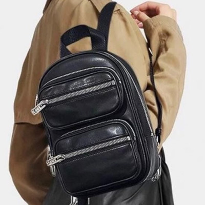 Alexander Wang 2019 Leather Back Pack,30cm - 알렉산더왕 2019 레더 여성용 백팩, AWB0024,30cm,블랙