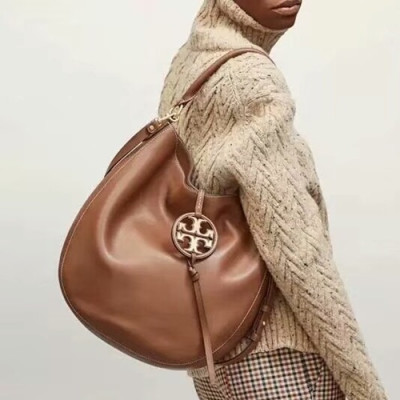 Tory Burch 2019 Leather Tote Shoulder Bag,36cm - 토리버치 2019 레더 토트 숄더백 TBB0233,36cm,브라운