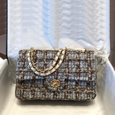 Chanel 2019 Tweed Shoulder Bag ,25CM - 샤넬 2019 여성용 트위드 숄더백  1112 - CHAB1328,25CM,그레이