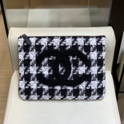 Chanel 2019 Women Tweed Clutch Bag,28cm - 샤넬 2019 여성용 트위드 클러치백,CHAB1330, 28cm,화이트