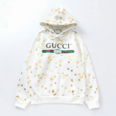 Gucci 2019 Mm/Wm Logo Glitter Cotton HoodT - 구찌 2019 남자 로고 글리터 코튼 기모 후드티 Guc01694x.Size(m - 2xl).화이트